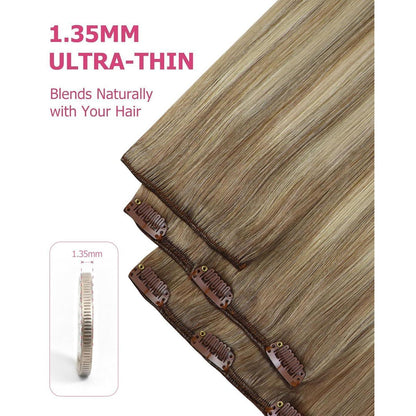 Clip-in Echthaar Extensions Ombre 40cm – Remy Haare, 120g