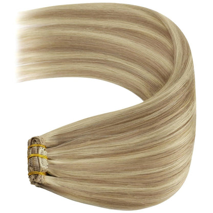 Clip-in Echthaar Extensions Blond 50 cm – Voller Kopf