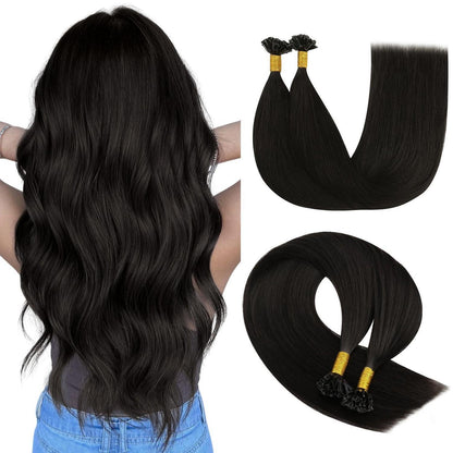 Echthaar Bonding Extensions Dunkelbraun 55cm