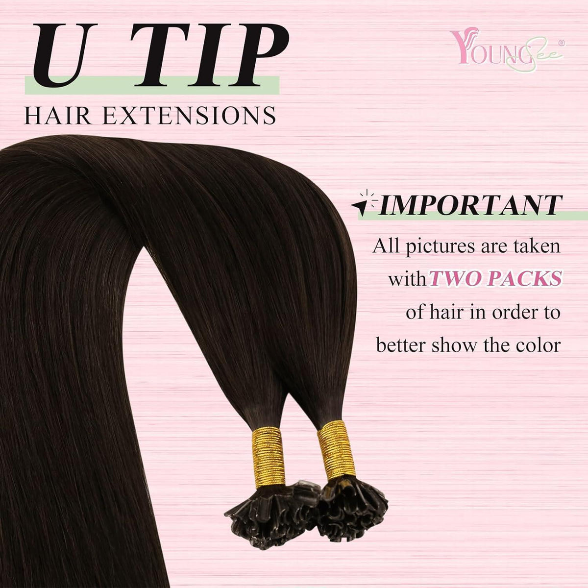 Echthaar Bonding Extensions Dunkelbraun 55cm