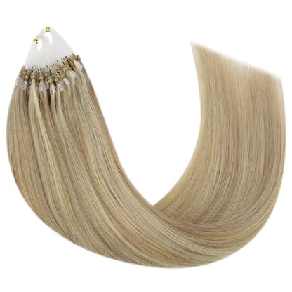Blond Highlight Echthaar Extensions Micro Ring 55cm