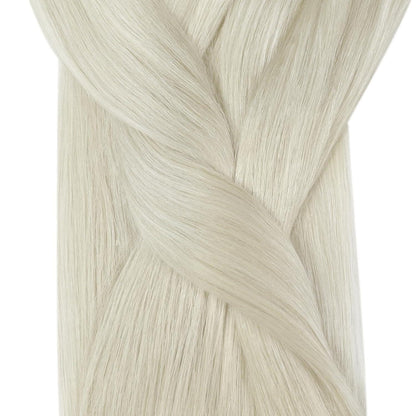Platinblond Micro Ring Extensions Echthaar 55cm - Kaltfusion