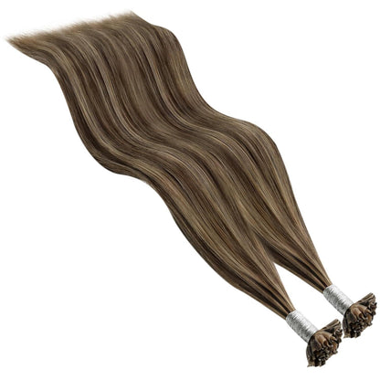 Echthaar Bondings Dunkelbraun 55cm - U Tip Extensions