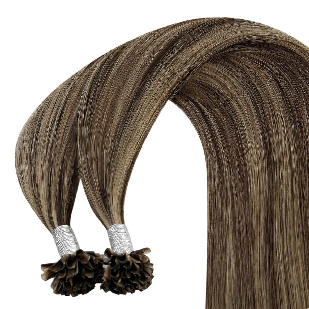 Echthaar Bondings Dunkelbraun 55cm - U Tip Extensions