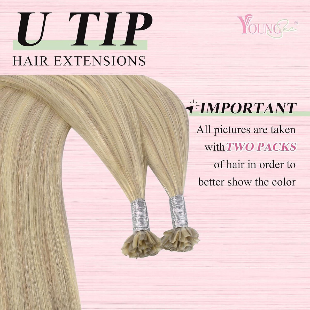 Echthaar Bondings Blond 50cm – 50g Keratin U Tip Extensions