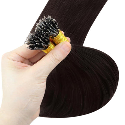 Echthaar Nanoring Extensions Braun 55cm – 50g