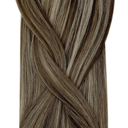 Dunkelbraune Micro Ring Haarverlängerung – Echthaar 55cm