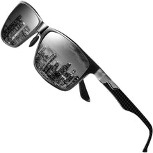 DUCO Herren Carbon Fiber Polarisierte Rechteck Sonnenbrille