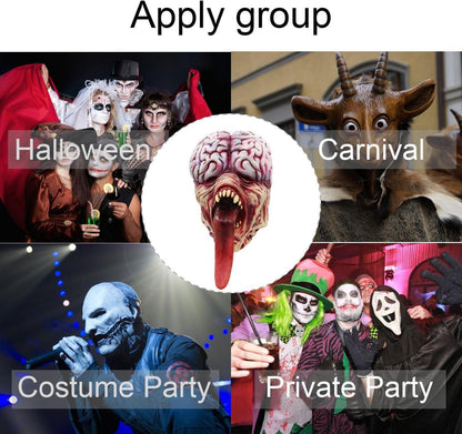 Zombie Monster Maske Halloween Kostümparty Licker Horror Zunge Gehirn