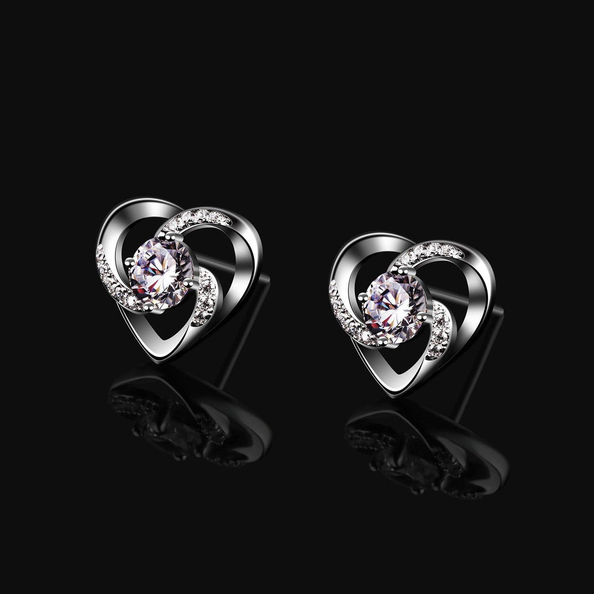 B.Catcher Herz Ohrringe 925 Sterling Silber Zirkonia