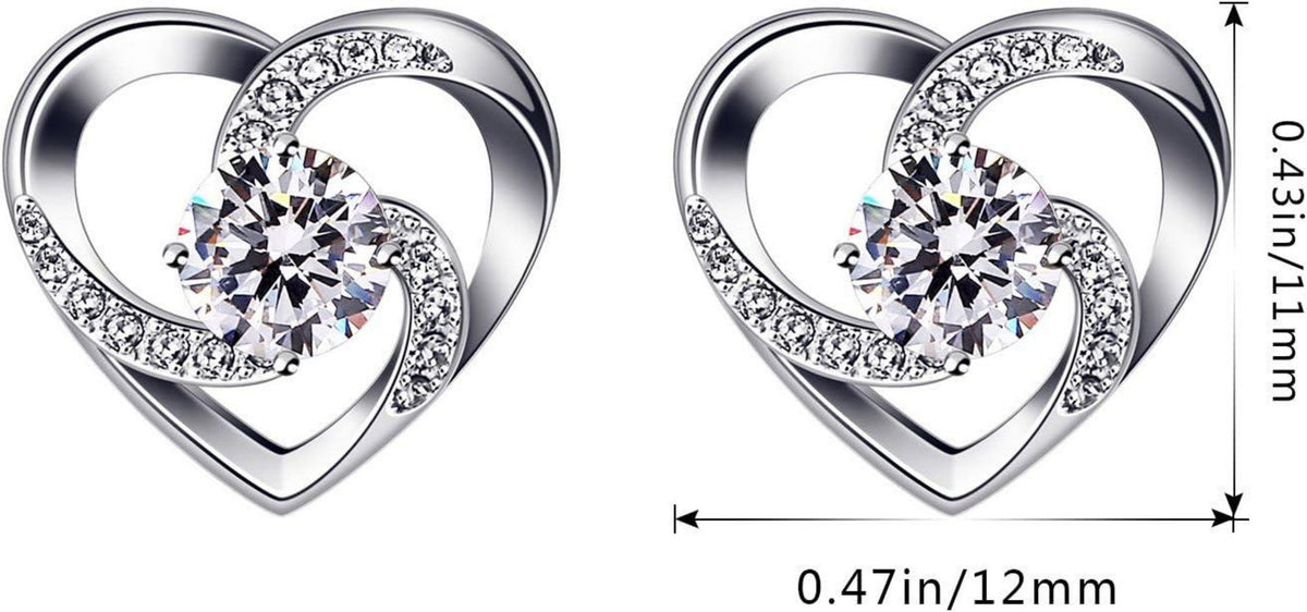 B.Catcher Damen Ohrringe Herz 925 Silber Zirkonia Geschenk