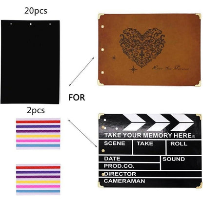 Nachfüllseiten für Fotoalbum Schwarze Seiten 20 Blatt + Fotoecken