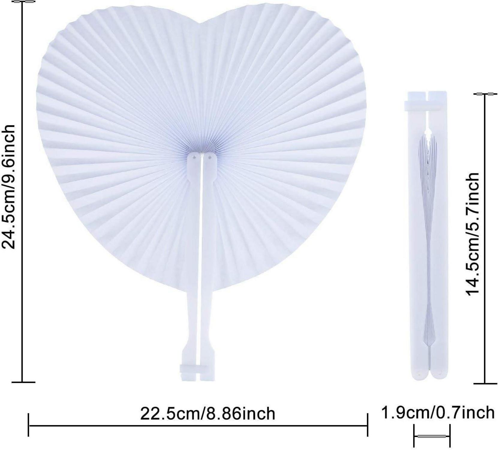 Handfächer Weiße Herzform Hochzeit Geschenk 24 Stück