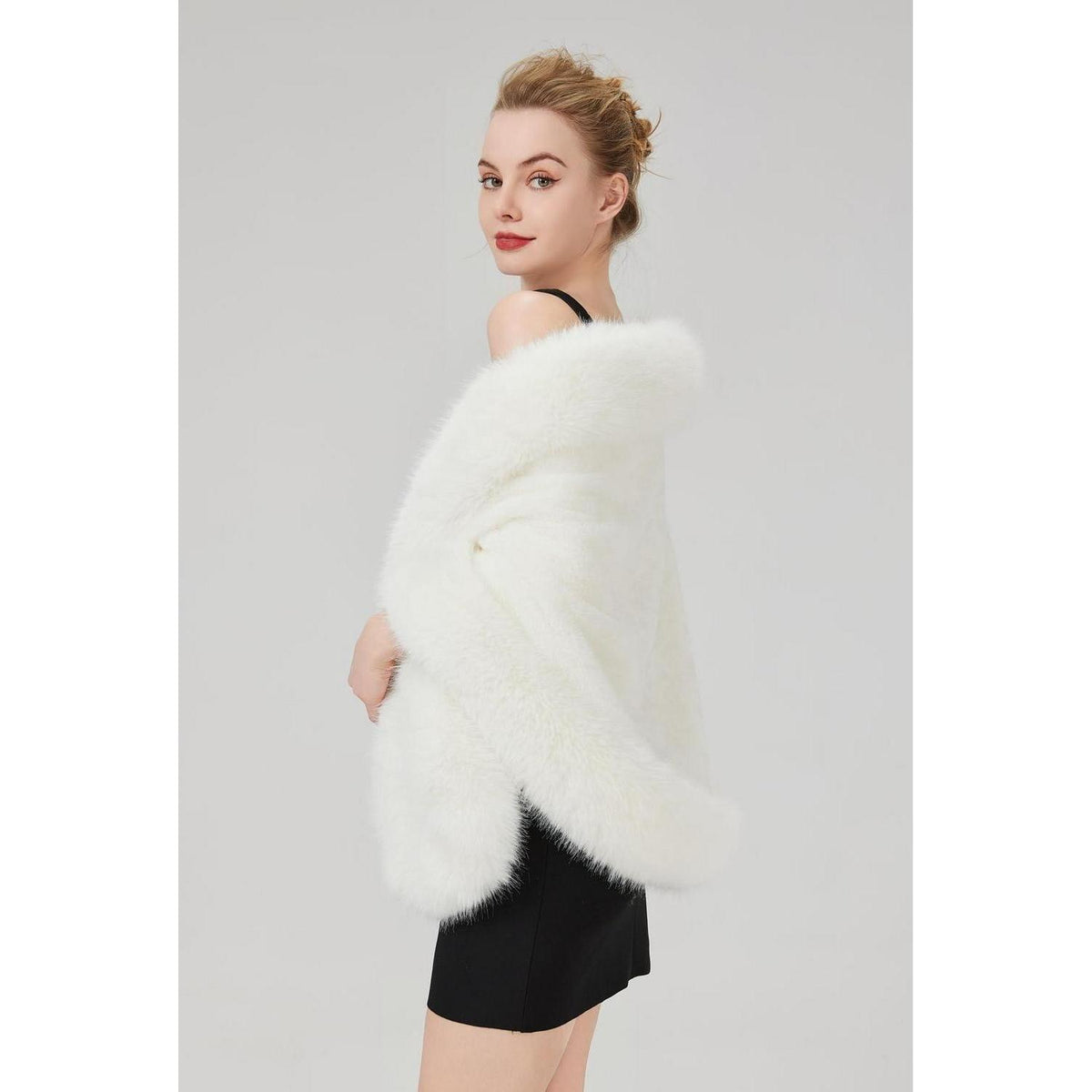 Kunstpelz Stola Bolero für Braut & Abendkleid