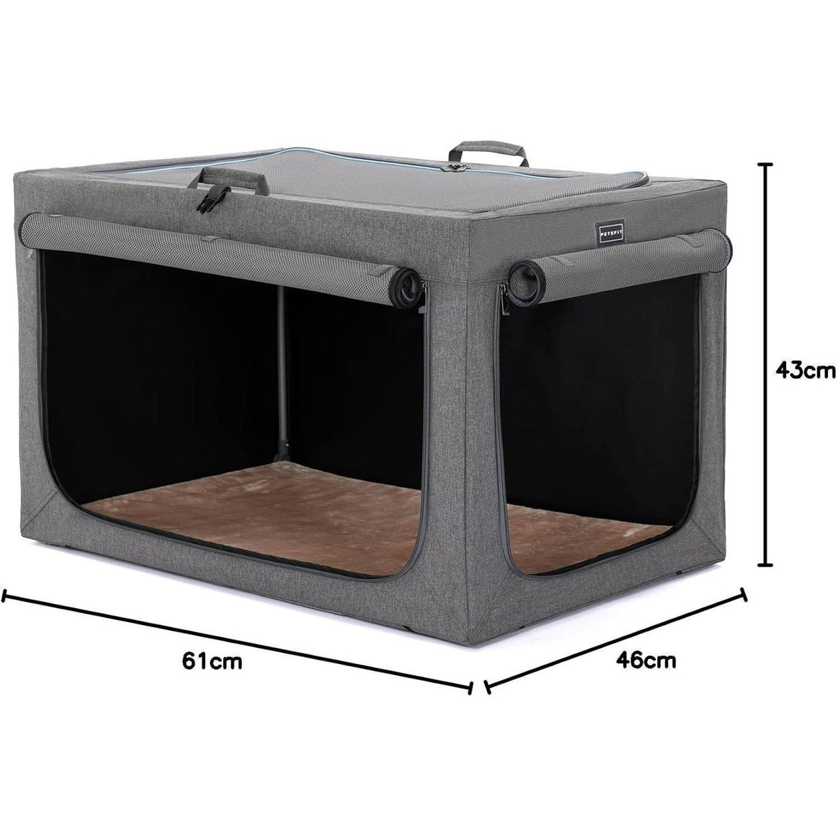 Faltbare Hundebox Grau – Bequemer Schlaf- & Reisekäfig