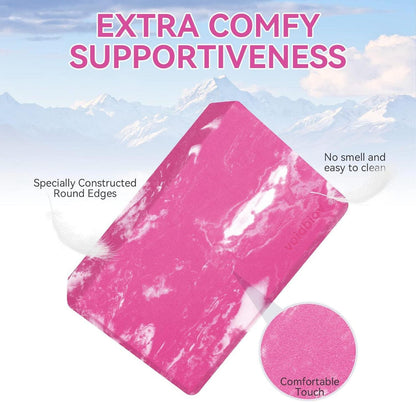 Yoga Blöcke Set Stabil rutschfest Eva Schaumstoff Pink Phantom