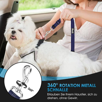 Hundegurt Auto 2 Stück Kopfstützen Anschnallgurt reflektierend Blau