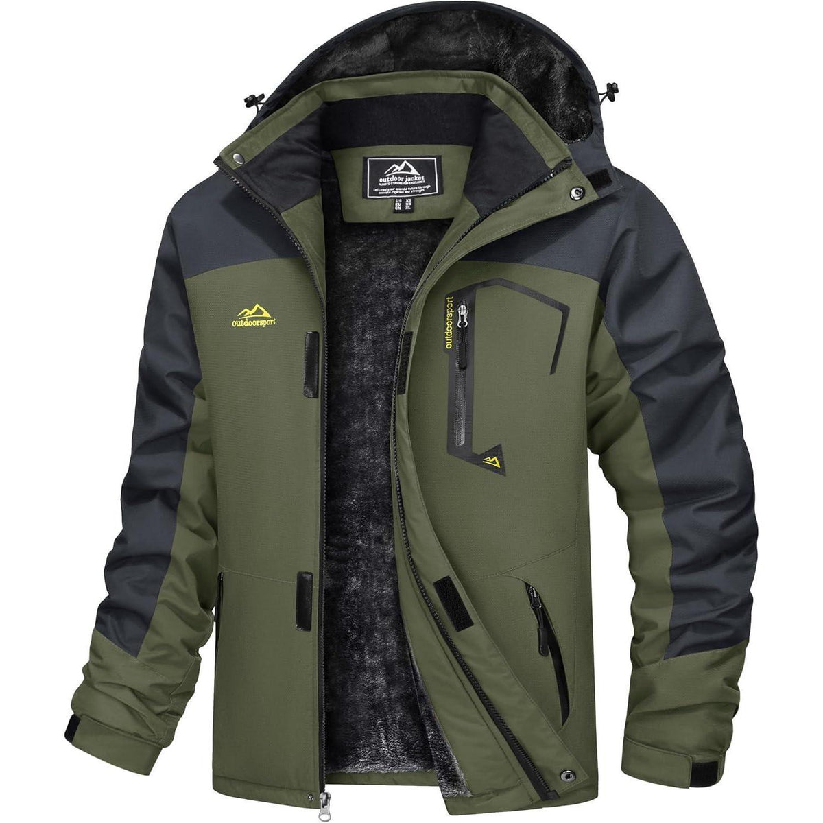 Herren Winterjacke wasserdicht & winddicht mit Fleece-Futter