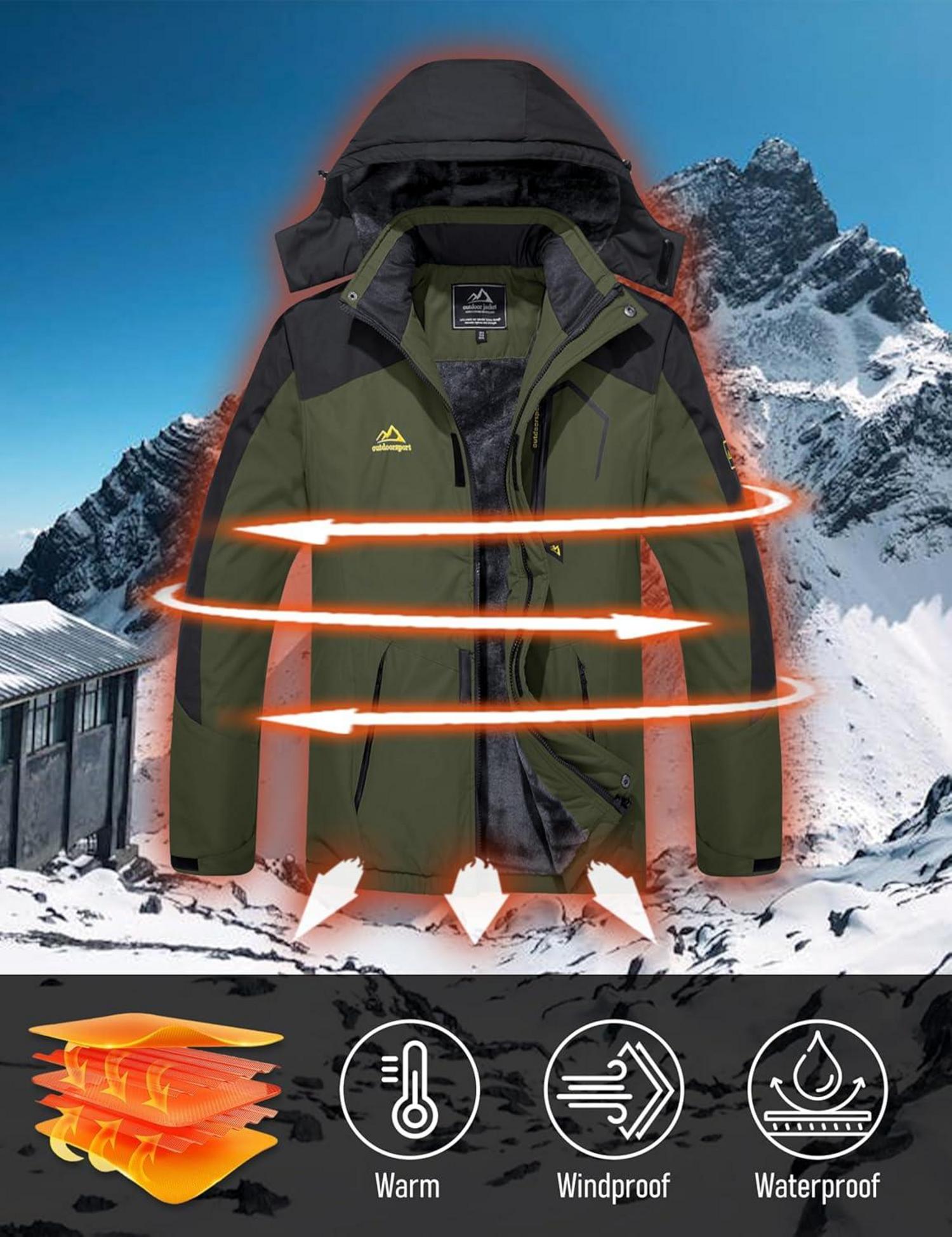 Warme Herren Winter Outdoor Skijacke Wasserdicht Winddicht