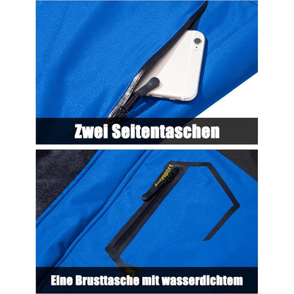 Herren Winter Skijacke Fleece Gefüttert Blau
