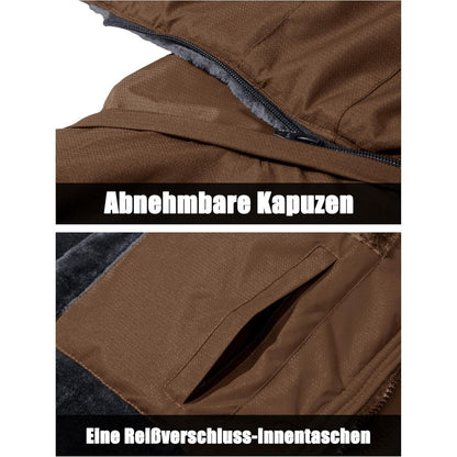 Herren Winter Skijacke Fleece Gefüttert Jacke Wasserdicht