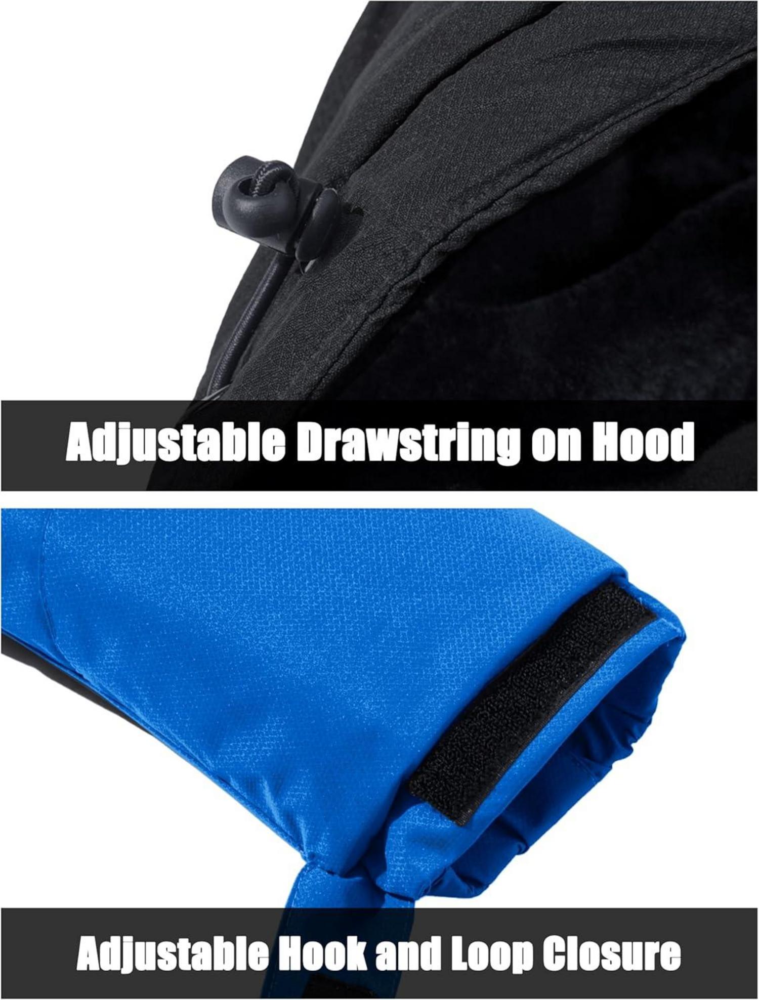 Herren Winter Skijacke Fleece Softshell Wasserdicht Winddicht Größe S Blau