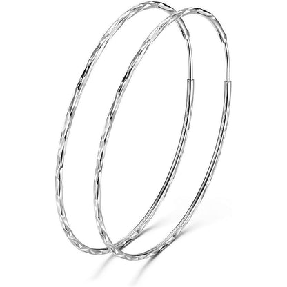 Creolen 925 Sterling Silber Kreis 50mm für Damen Mädchen