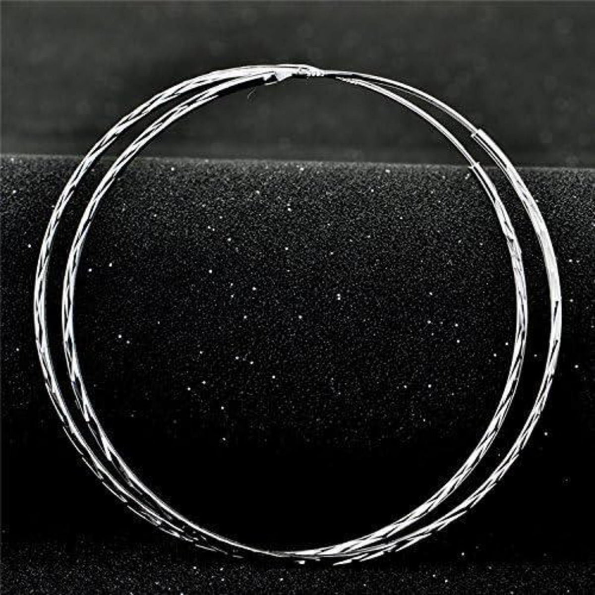 Creolen 925 Sterling Silber Kreis 50mm für Damen Mädchen