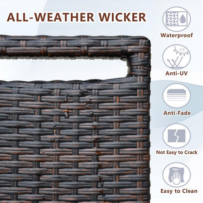 2x Verstellbarer Liegestuhl – Rattan Gartenmöbel Set