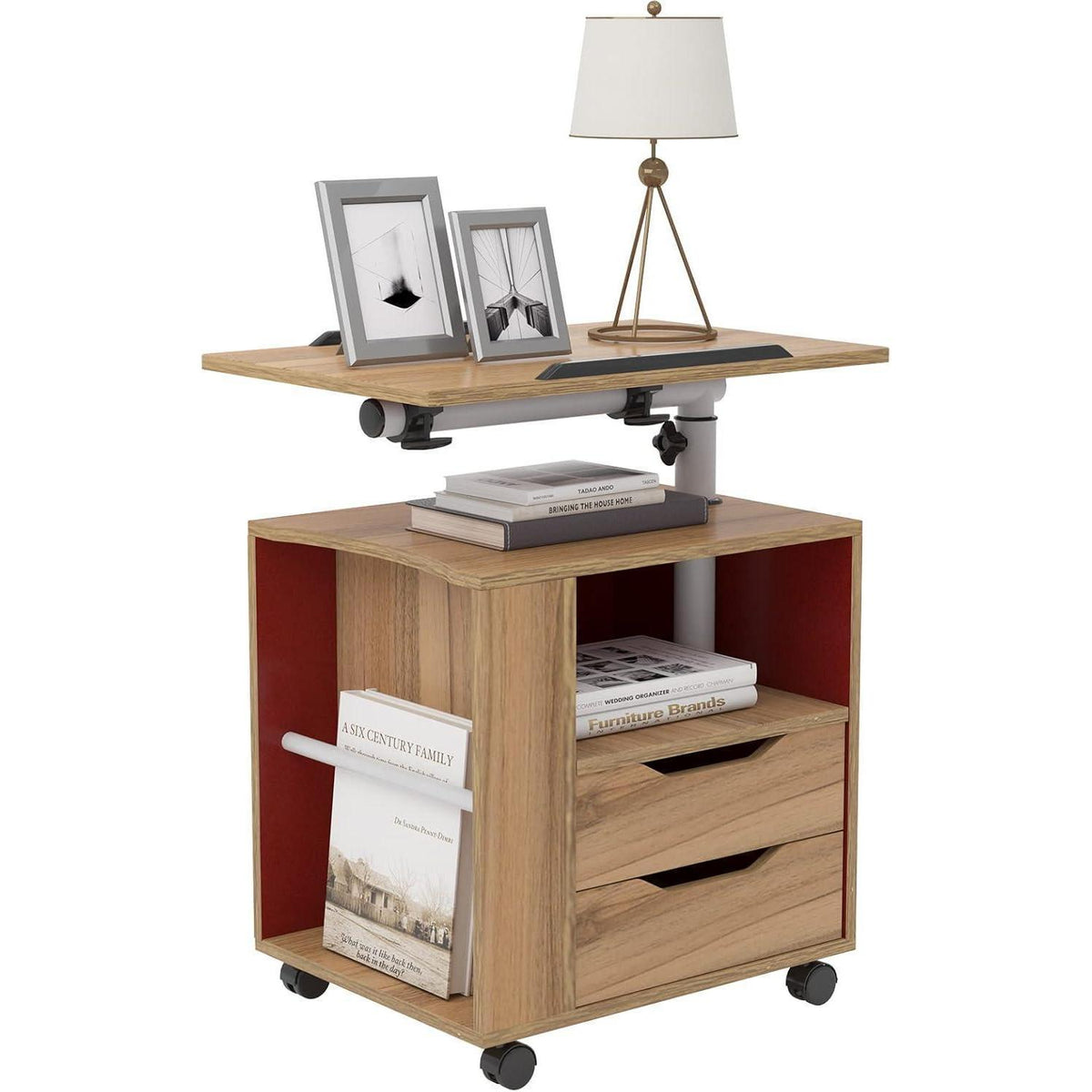 Verstellbarer Betttisch mit Drehtisch & Stauraum