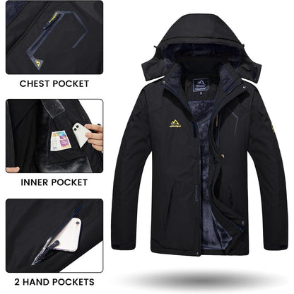 Herren Winterjacke wasserdicht & winddicht mit Fleece-Futter