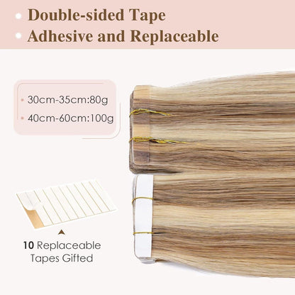 Remy Echthaar Tape Extensions Blond 50cm (#012/613)