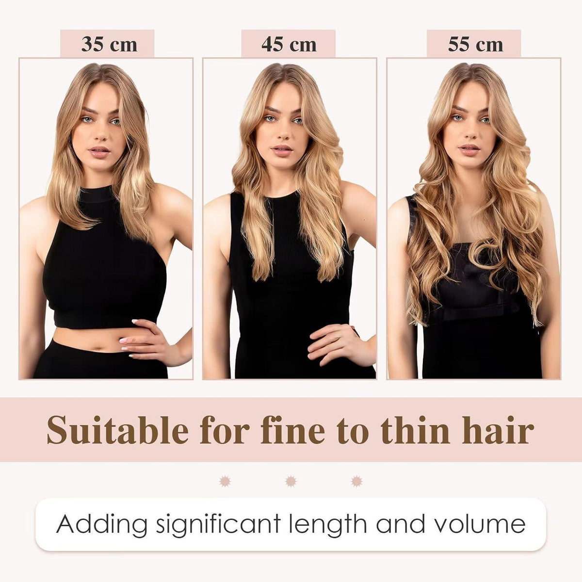 Remy Echthaar Tape Extensions Blond 50cm (#012/613)