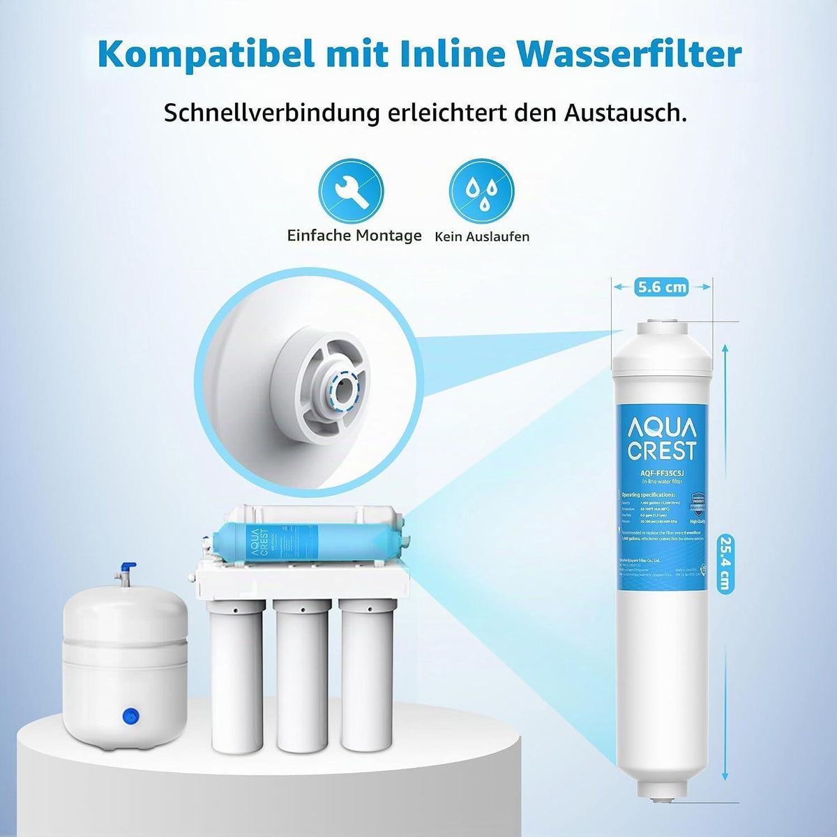 Wasserfilter für Kühlschrank – 3er Pack mit Kokosnusskohle