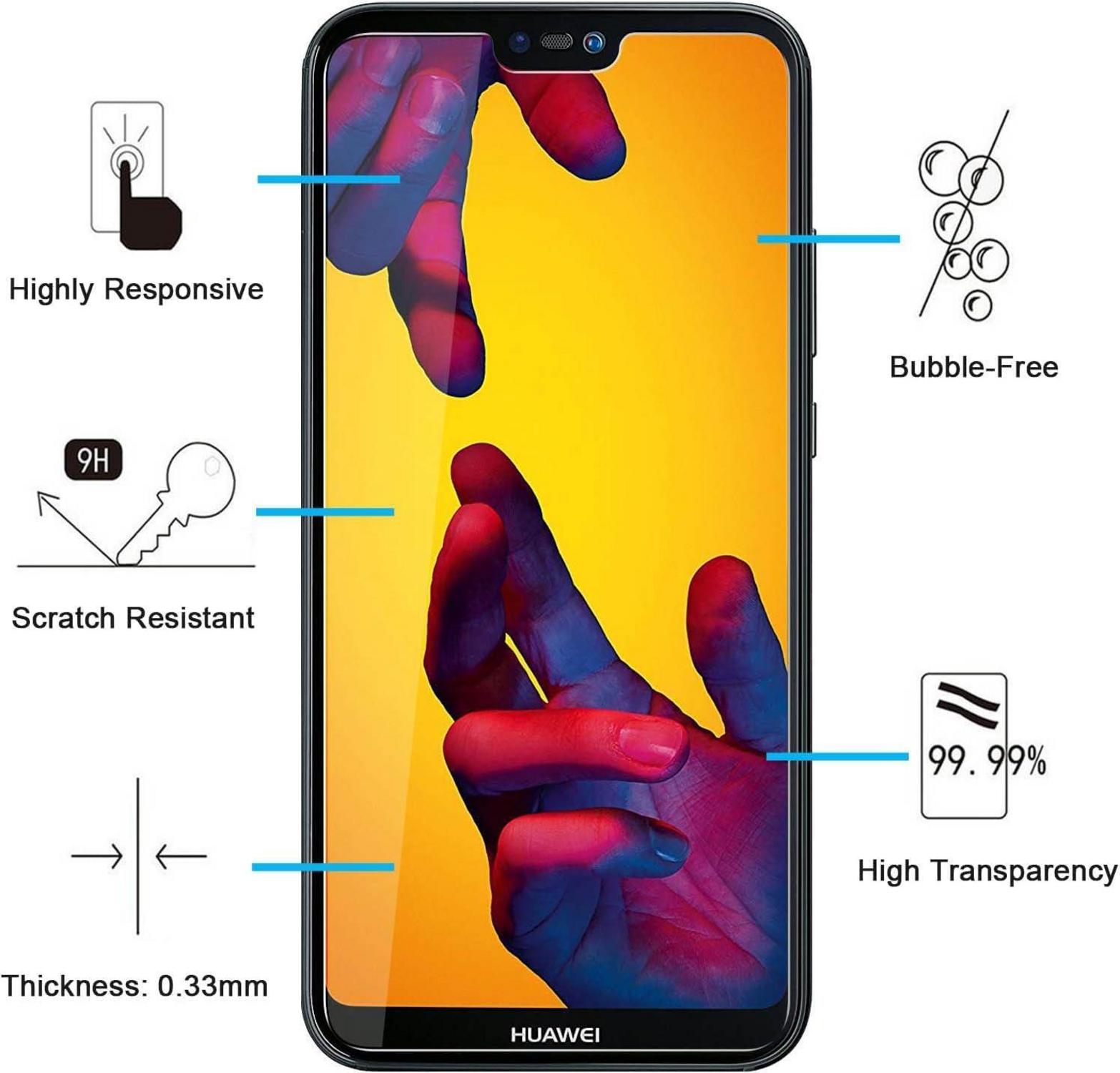 Panzer Schutz Glas Huawei P20 Lite, Nova 3e - 3er Pack