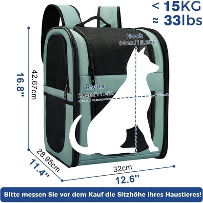 Hunderucksack & Katzenrucksack für kleine Haustiere bis 15kg