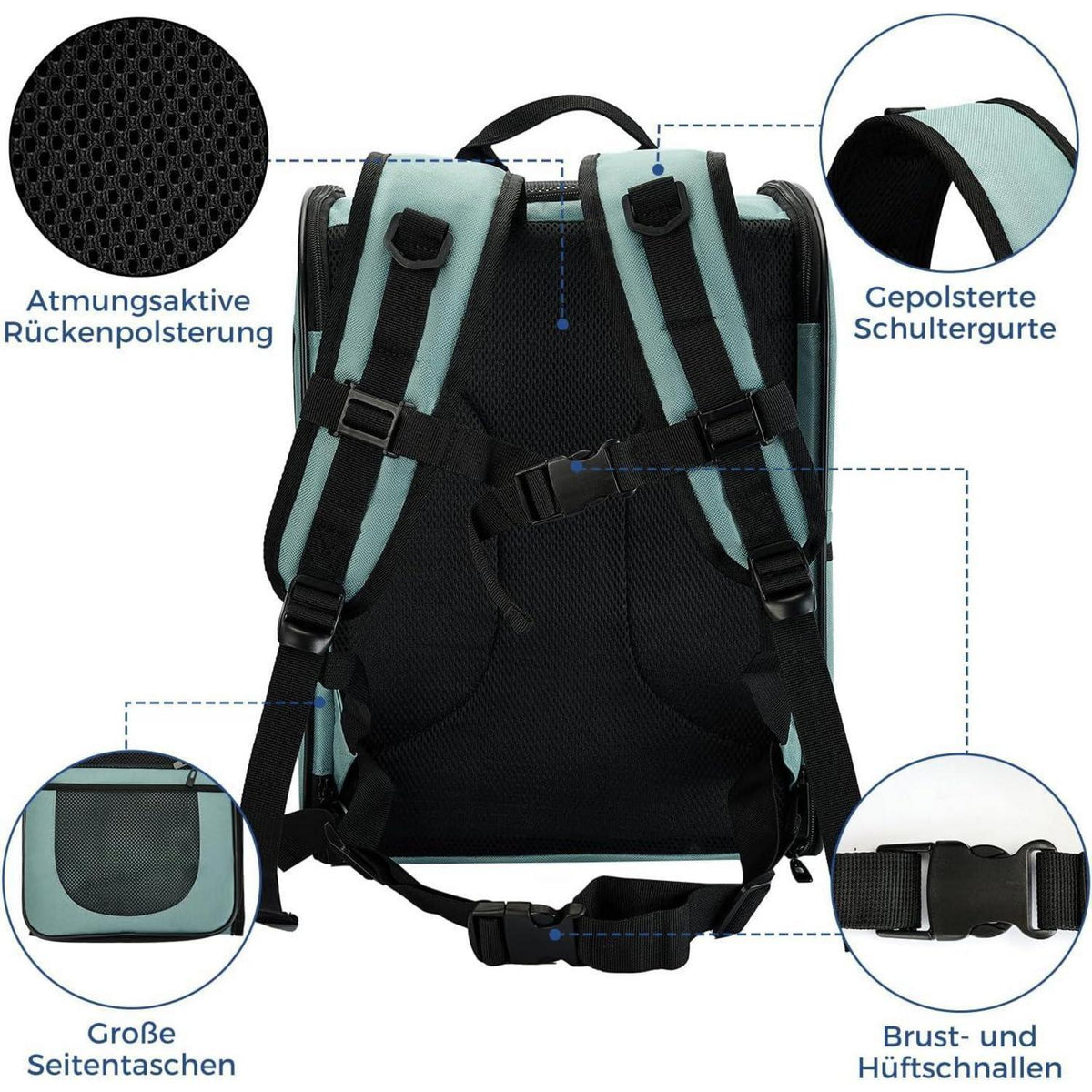 Hunderucksack & Katzenrucksack für kleine Haustiere bis 15kg