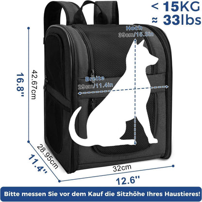 Hunderucksack & Katzenrucksack für kleine Haustiere bis 15kg