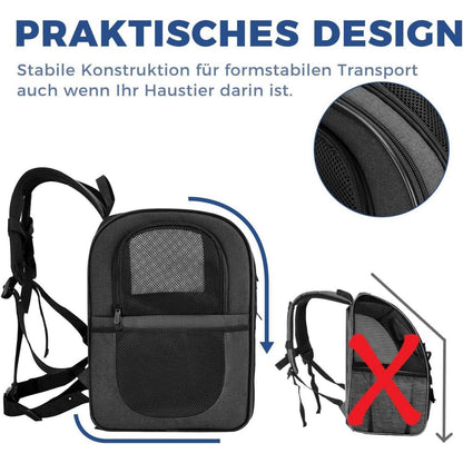 Hunderucksack & Katzenrucksack für kleine Haustiere bis 15kg