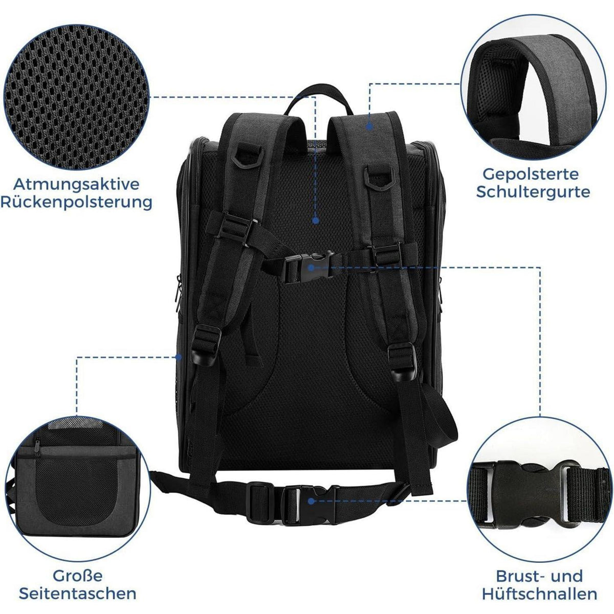Hunderucksack & Katzenrucksack für kleine Haustiere bis 15kg