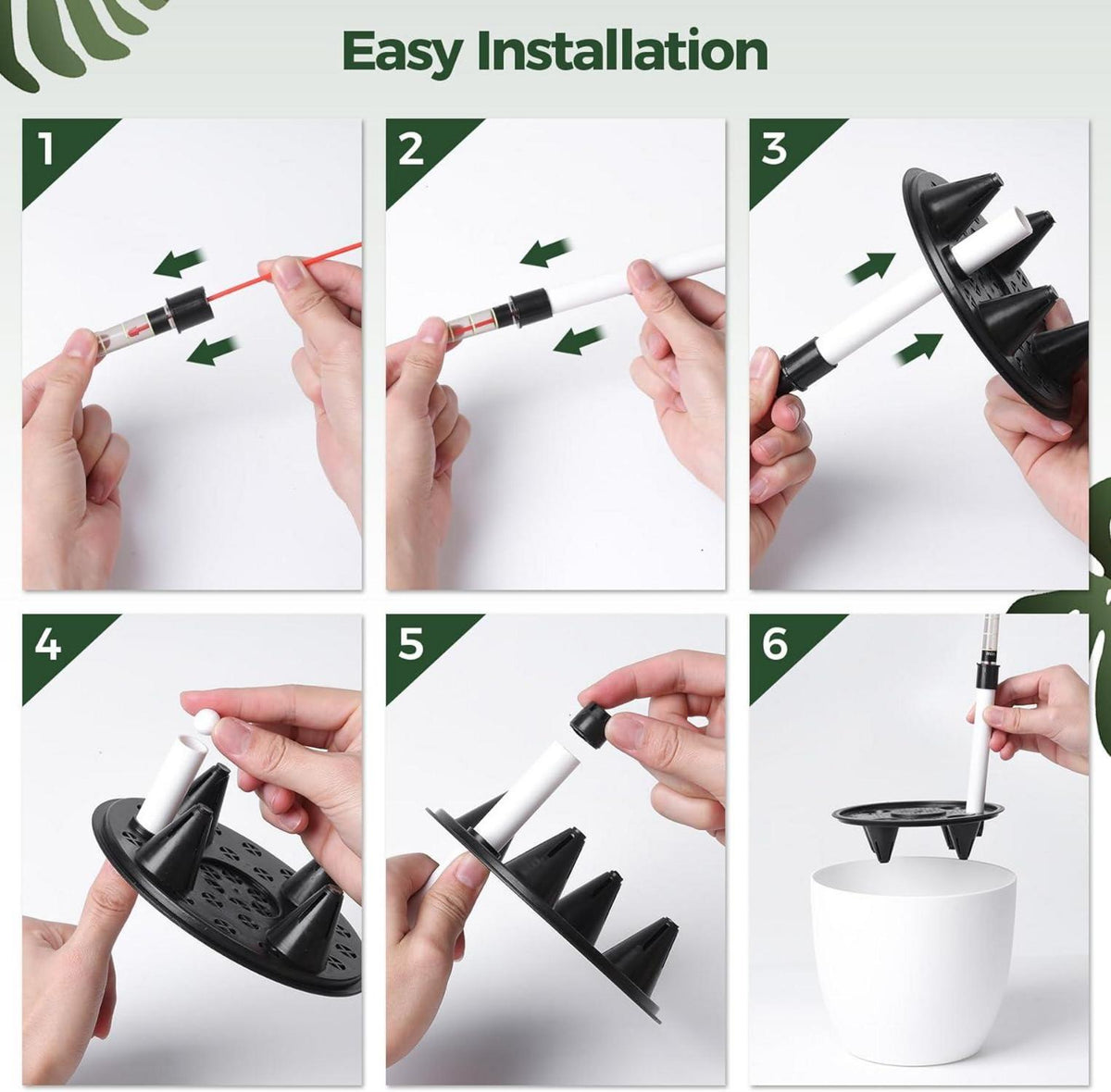 T4U 15cm Selbstwässernder Blumentopf Weiß 4er-Set für Innen und Außenbereich