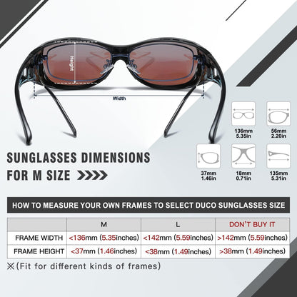 Polarisierte Sonnenbrille UV400 Schutz Overbrille Schwarz Blau