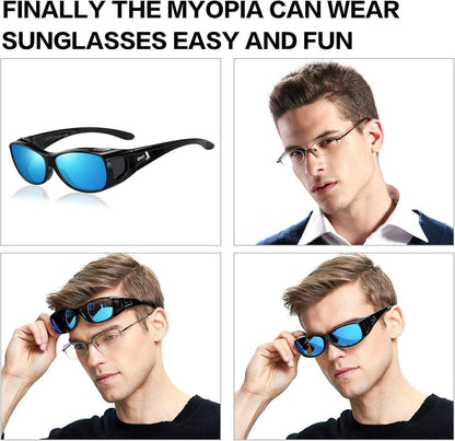 DUCO Polarisierte Überbrille M Schwarz UV400 Schutz Blau Unisex