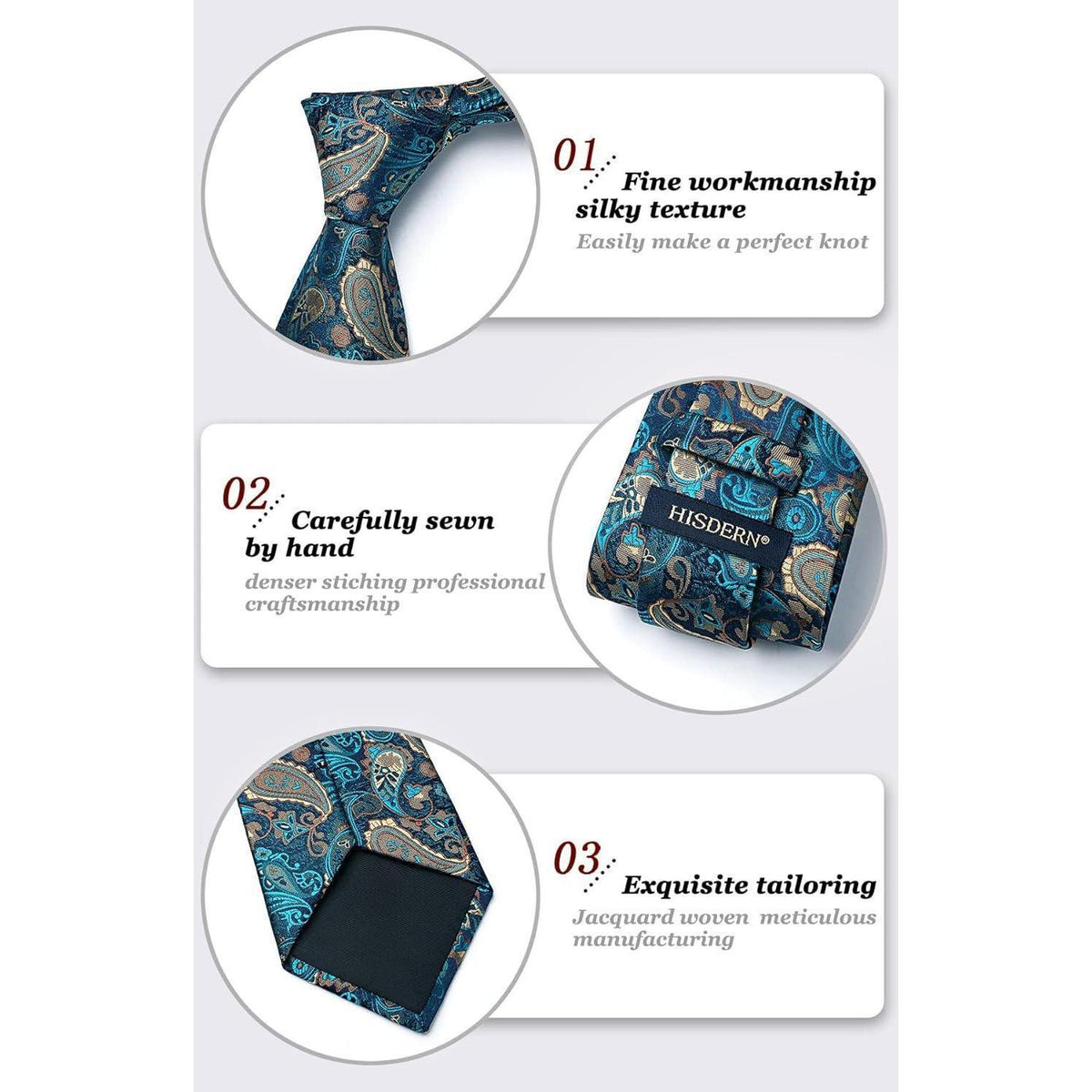 Krawatten-Set Seide Paisley Grün Gold Herren