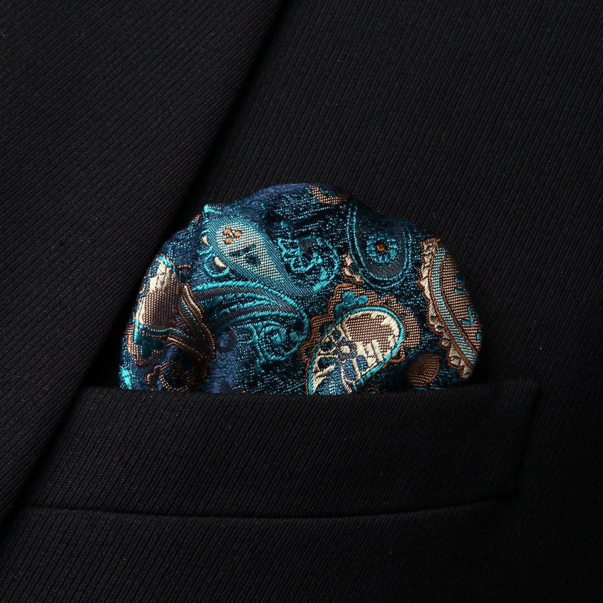 Krawatten-Set Seide Paisley Grün Gold Herren