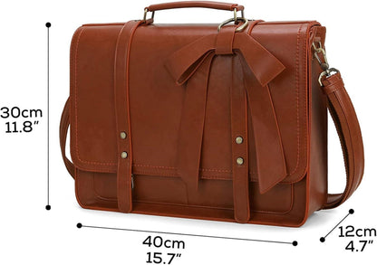 Aktentasche Damen Laptoptasche 15,6 Zoll Vintage Umhängetasche mit