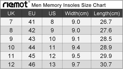 Memory Foam Einlegesohlen für Damen Herren - Stoßdämpfende