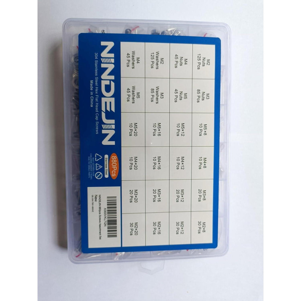Schrauben Set Edelstahl 304 Senkkopf Innensechskant M2-M5 880 Teile