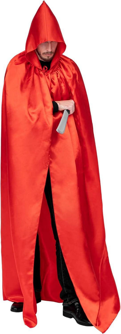 Unisex Halloween Umhang mit Kapuze Vampir Kostüm Cosplay Erwachsene Rot S