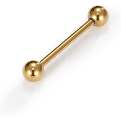 Zungenpiercing Set 5 Stück 16mm Barbell Chirurgenstahl Kunststoff Gold